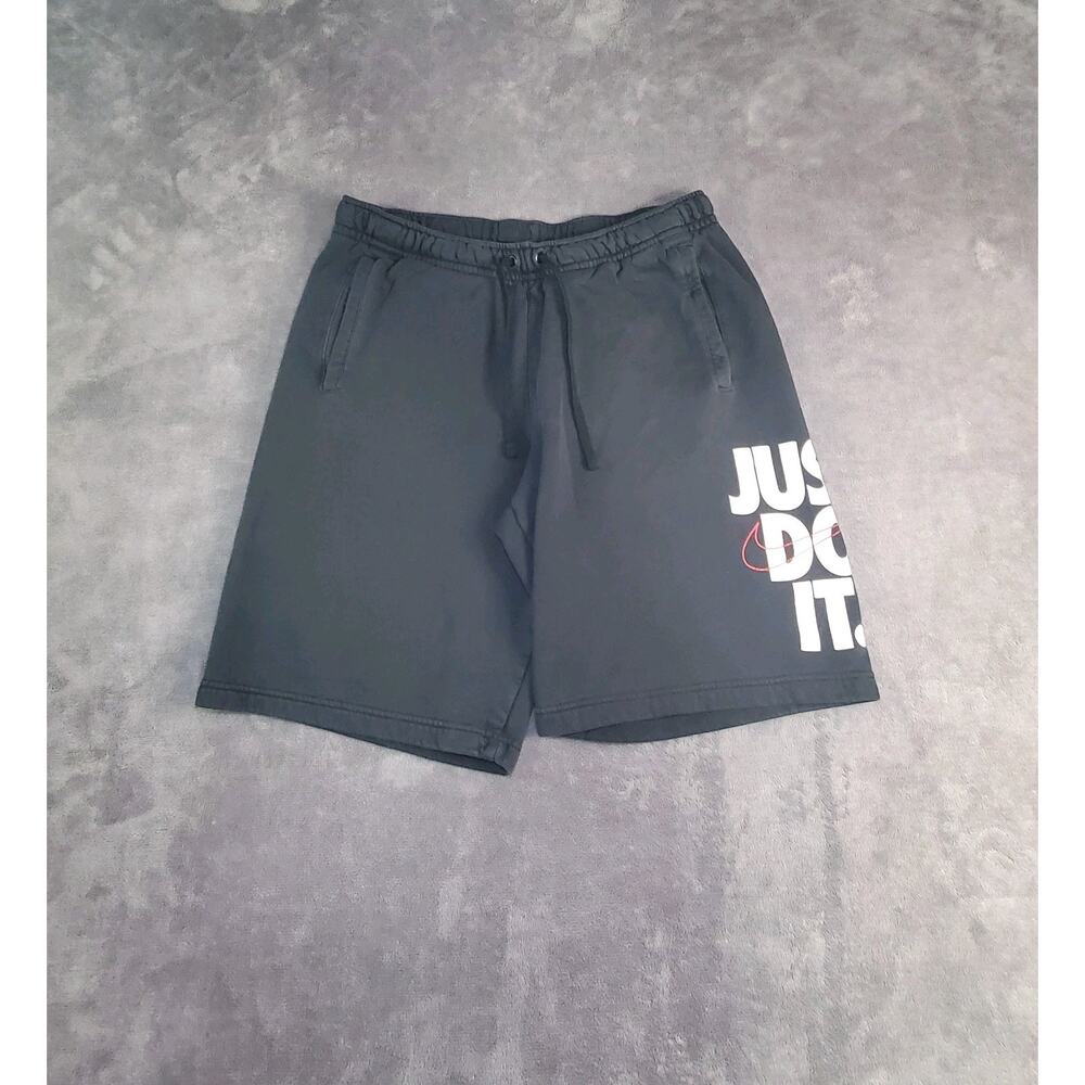 Nike Men's Size M Just Do It Black Cloth Shorts 3 Pockets C30